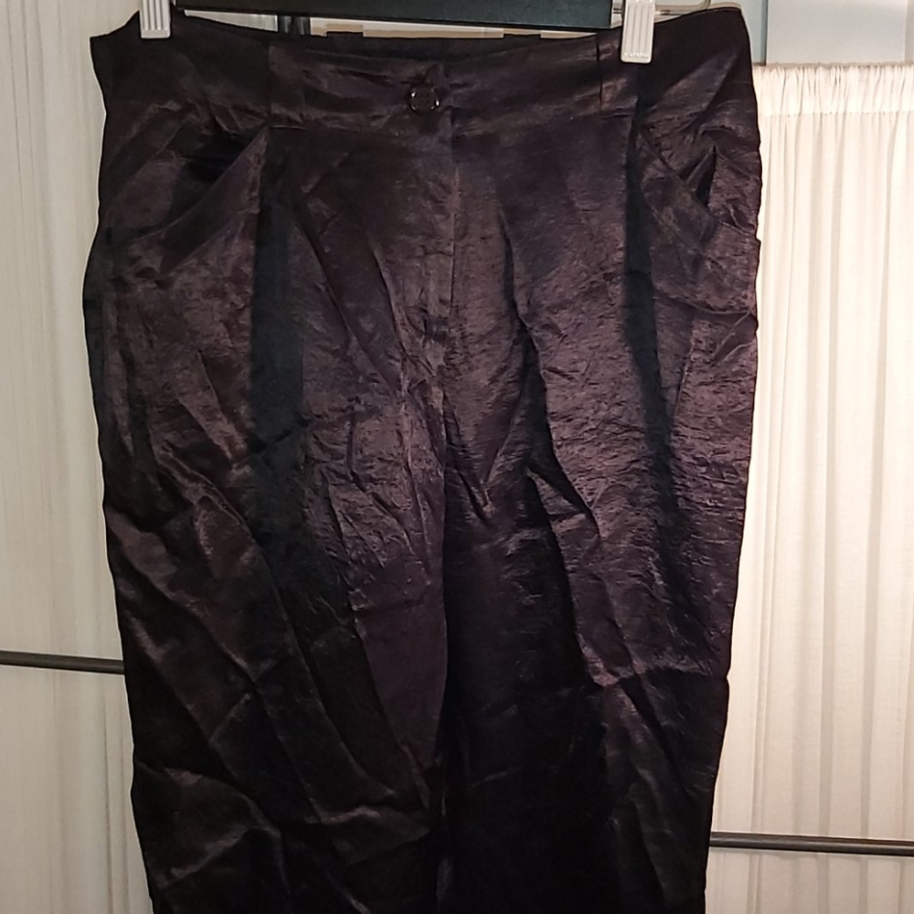 Crushed satin trousers